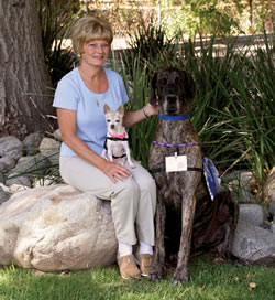 Sharon Rendall with dogs Barkley and Sophie