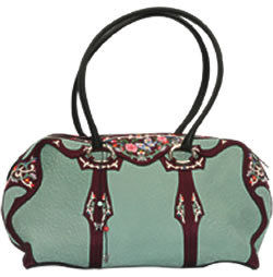 La Fleur de Bis Papillon handbag in menthe<BR><B><a href=