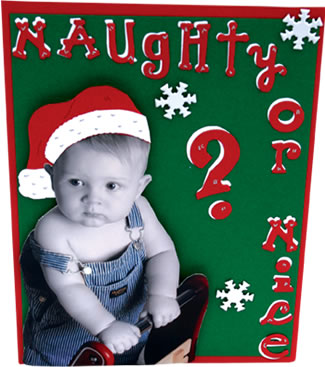 Cute or classic, black and white shots "pop" beautifully off of a red card stock base. Cards like these will be proudly displayed well after the new year.<BR><strong>Scrapbooking Made Simple, 661-298-1112<BR>Photography by Paige Photography