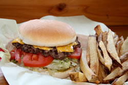 The classic basic burger, phat style. Phat & Juicy Burgers are hand-formed and made with fresh USDA-choice meat (beef or turkey), along with perfectly seasoned homemade french fries made to order from fresh potatoes. Owner Christopher Champion says,