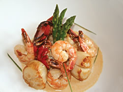 Lobster, Shrimp and Scallop over Risotto