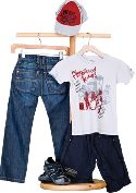 Diesel jeans and cap, Kingley tee; Diesel shorts and Diesel shoes; Enchanted Kids 250-3308