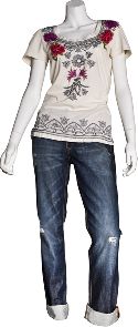 Johnny Was tee; PRVCY jeans j.serraino 255-9944