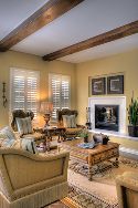 Sumptuous textures abound in the family room with chenille seating and silk-topped pillows.