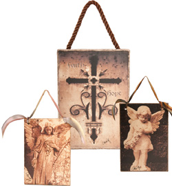 Make gift giving a religious experience with "Place of Angels" ornaments and the "Faith & Hope" tablet by Englishman in LA. $19.95-$54 MaMaison 799-7983
