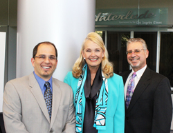 Adam Philipson, managing director of the Santa Clarita Performing Arts Center at College of the Canyons, COC Chancellor Dr. Dianne Van Hook and COC Interim Vice President and Assistant Superintendent of Instruction Dr. Floyd Moos at the 2011-2012 sea