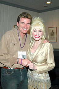 Dr. Dell Goodrick with Dolly Parton at her benefit concert for Give Back a Smile.