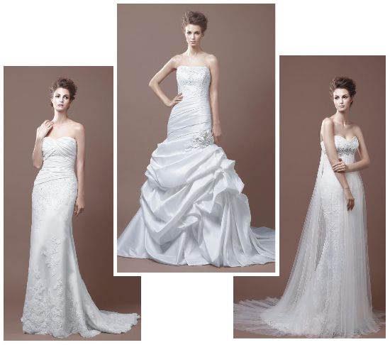 Lace bodices, full satin skirts, delicate beading, sheer  French tulle... this is what fall wedding dreams are made of! These gowns and so many more are available at La Soie Bridal. 288-1989 www.lasoiebridal.com