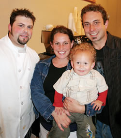 Pictured from Abbey Lane Cafe is Head Chef Brian Algee with owners, Jason and Jodi Gourson, along with son Max.