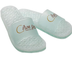 These hyper-luxe but totally affordable ($28!) sandals have massaging circles that apply acupressure to the points in the soles of the feet, providing comfort and healthy stimulation with every step they take.<BR><em><strong>Citron Spa<BR>661-799-292