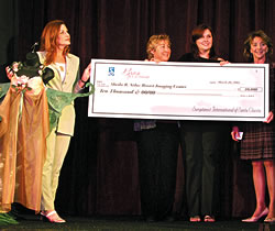 A $10,000 check was presented to the Sheila R. Veloz Breast Imaging Center