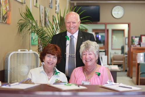 SuzAnn Nelson, Abbie Povletich and Greg Nutter assisted at the party